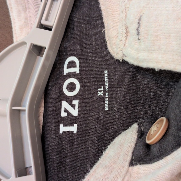 Izod Saltwater Men's Cream Color Long Sleeve Henley Shirt Size XL - Picture 5 of 7